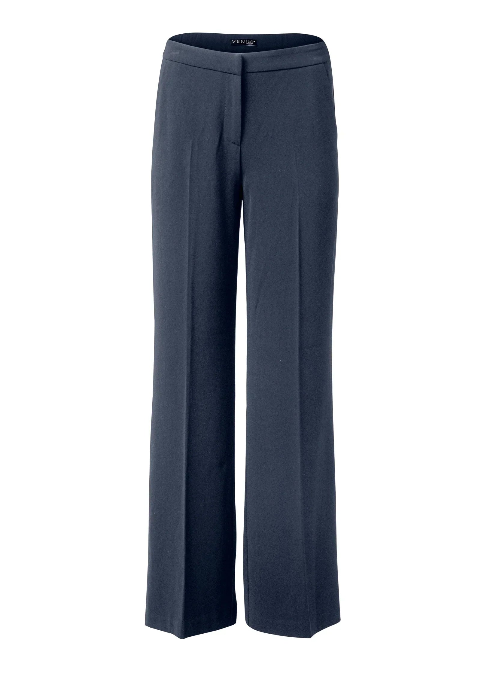 High Rise Wide Leg Trousers Navy