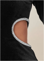 Velvet Cut Out Dress Jet Black