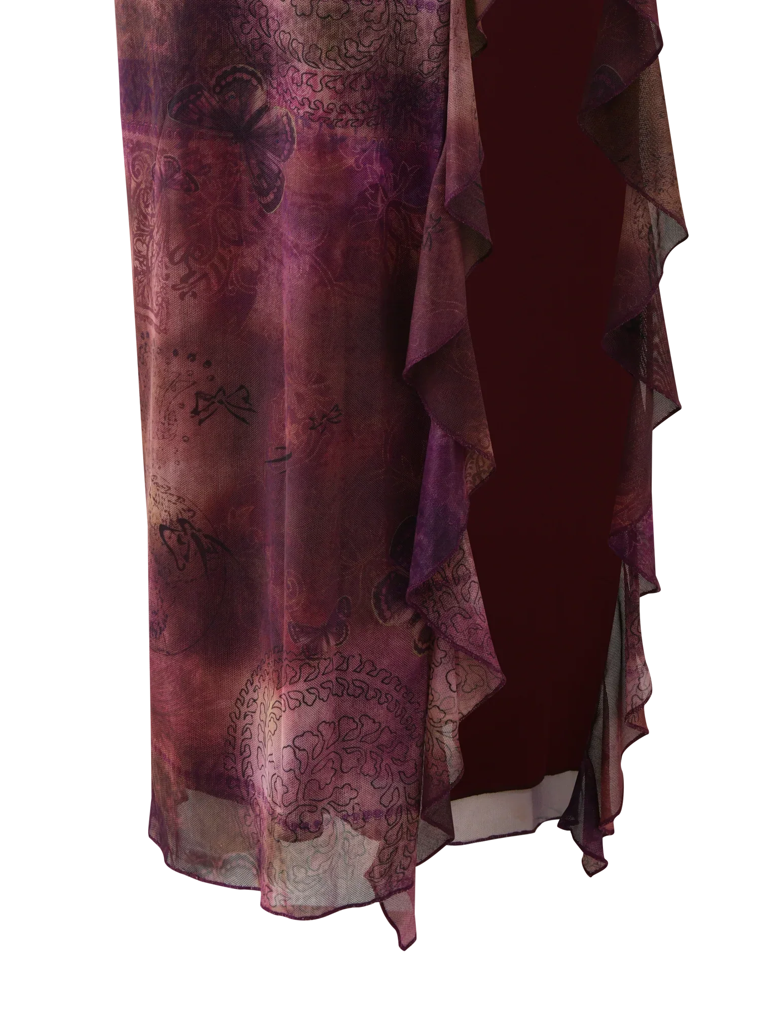THEO SKIRT PLUM BUTTERFLY PAISLEY