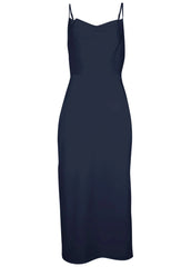 Cowl Neck Slip Dress Navy