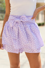 Garden Gathering Purple Belted Floral Skort