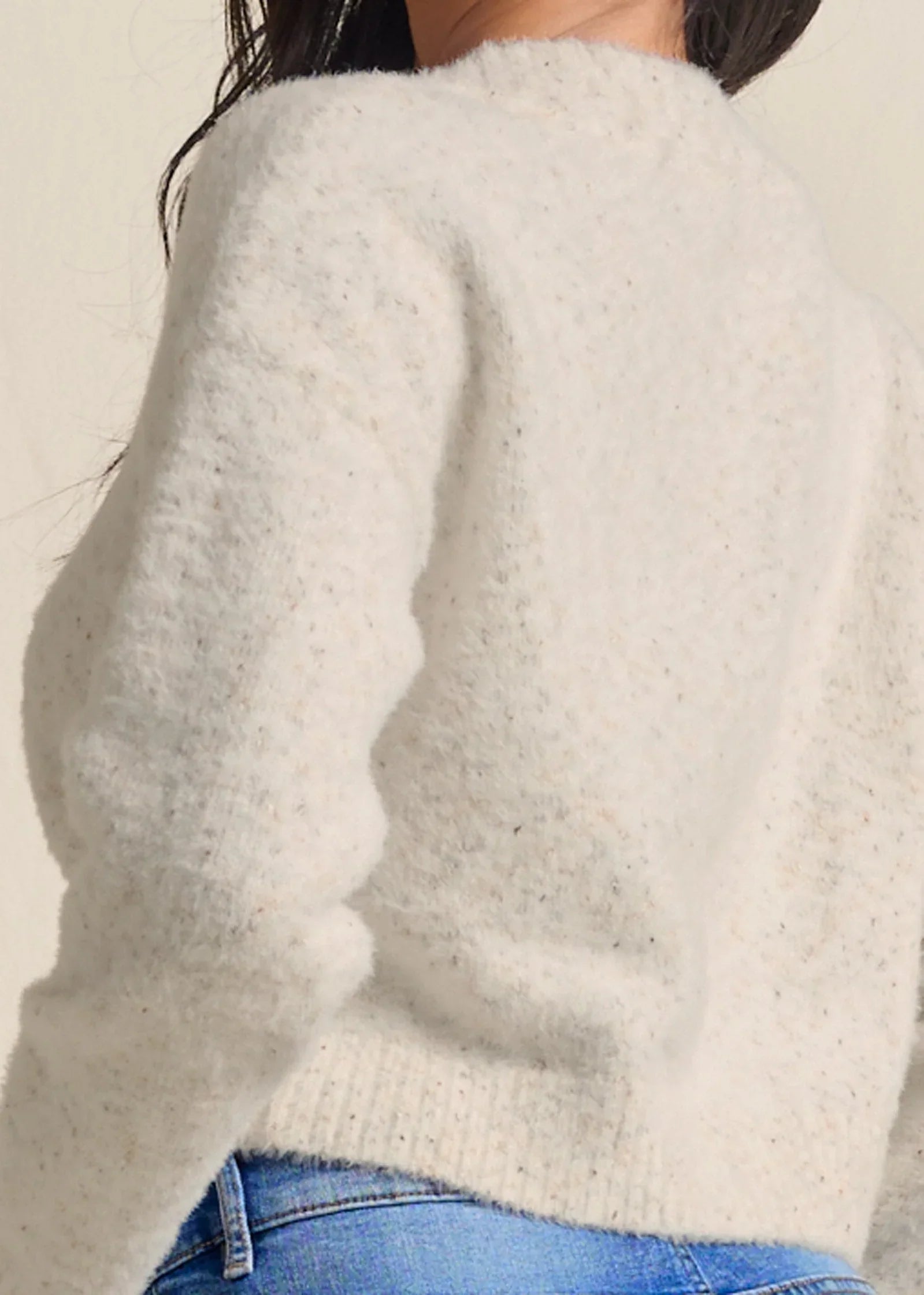 V Neck Sweater White Multi