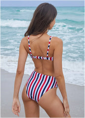 Antigua Twist Bikini Top Americana Stripe Large