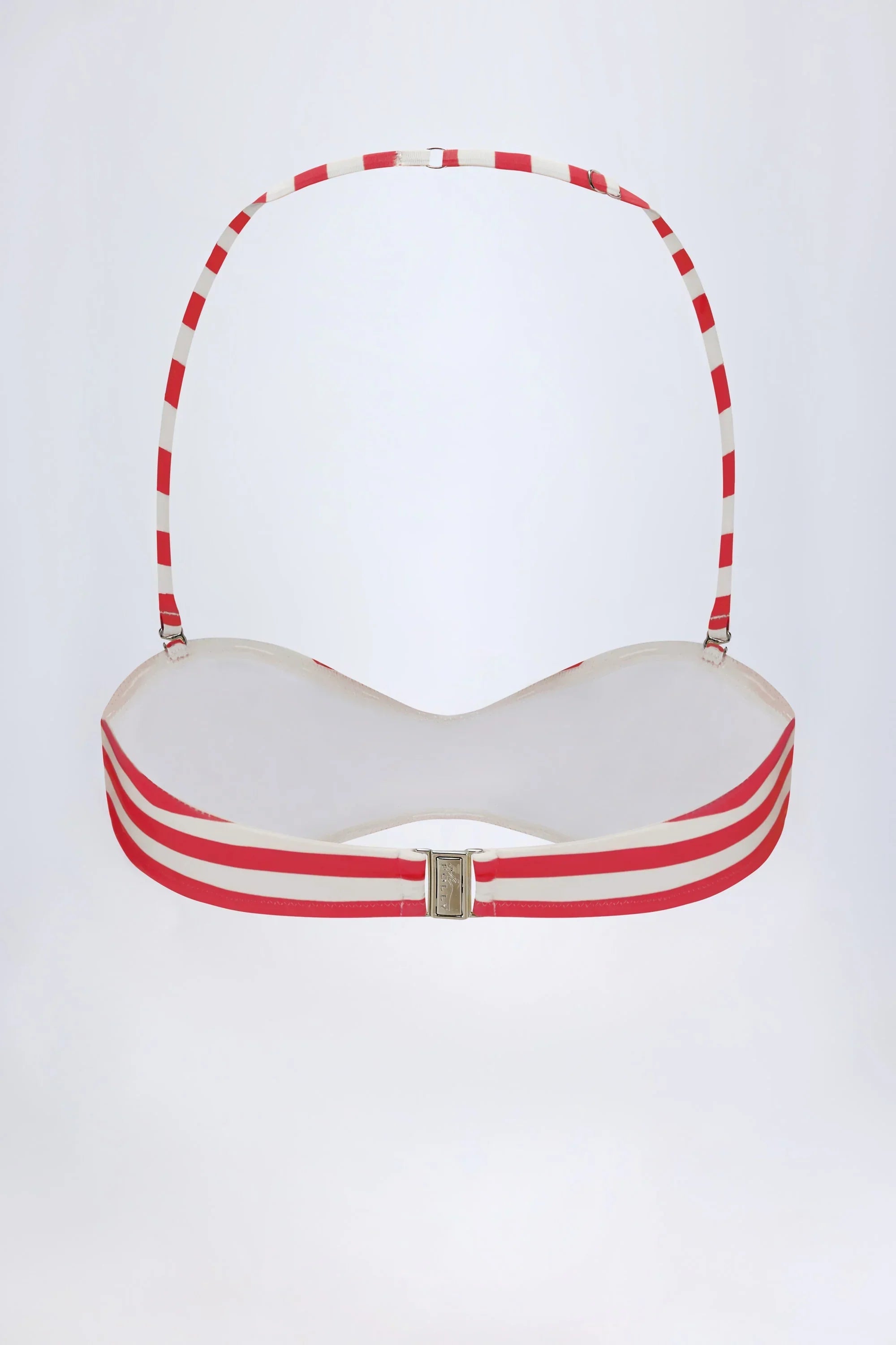Multiway Bikini Top in Cherry Red Stripe