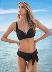 St Lucia Twist Bikini Top Black Beauty