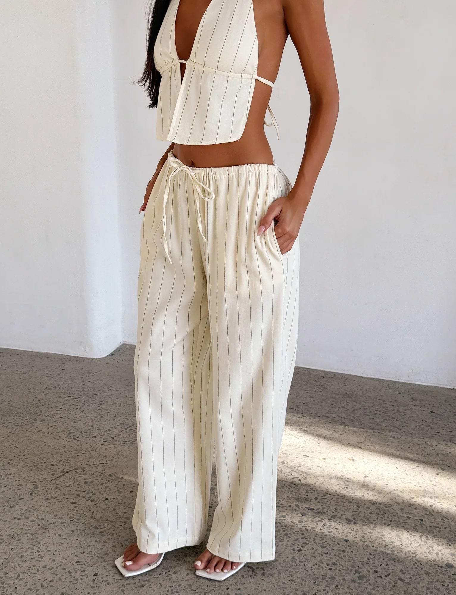 LAINEY PANT BEIGE STRIPE