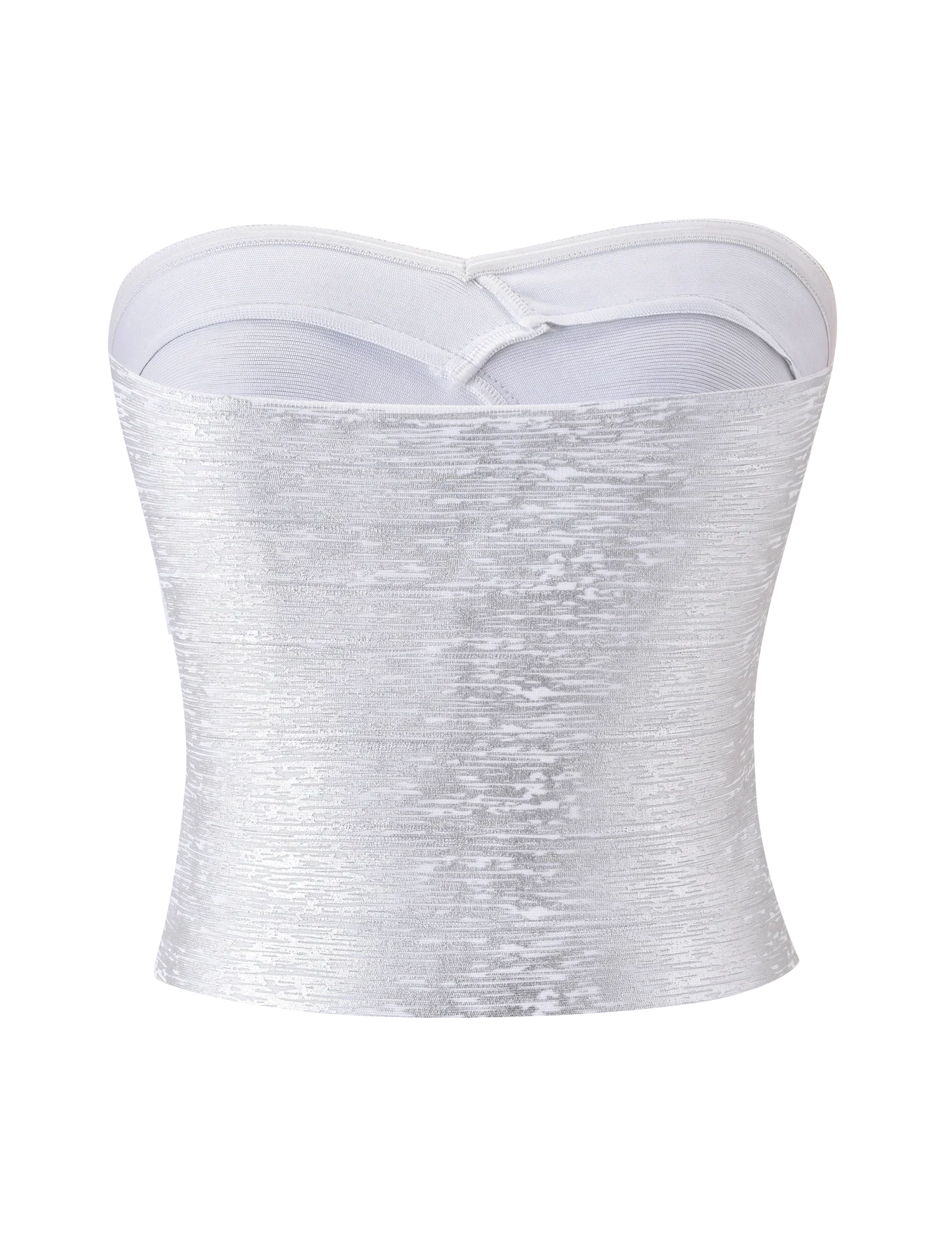 NIYA METALLIC BANDAGE TOP LIQUID SILVER