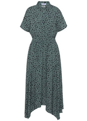 Collared Maxi Dress Green Black
