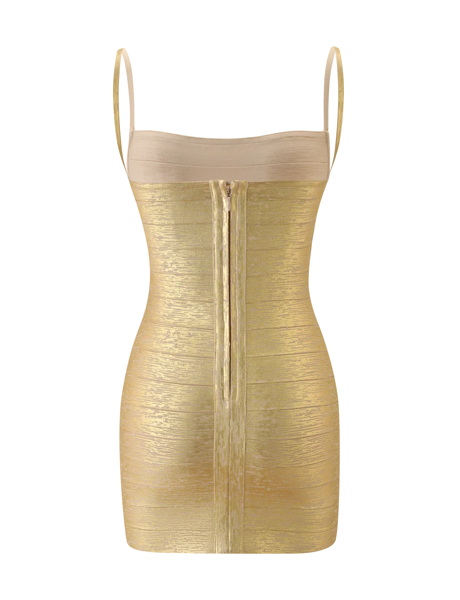 MIDORI METALLIC BANDAGE DRESS GOLD