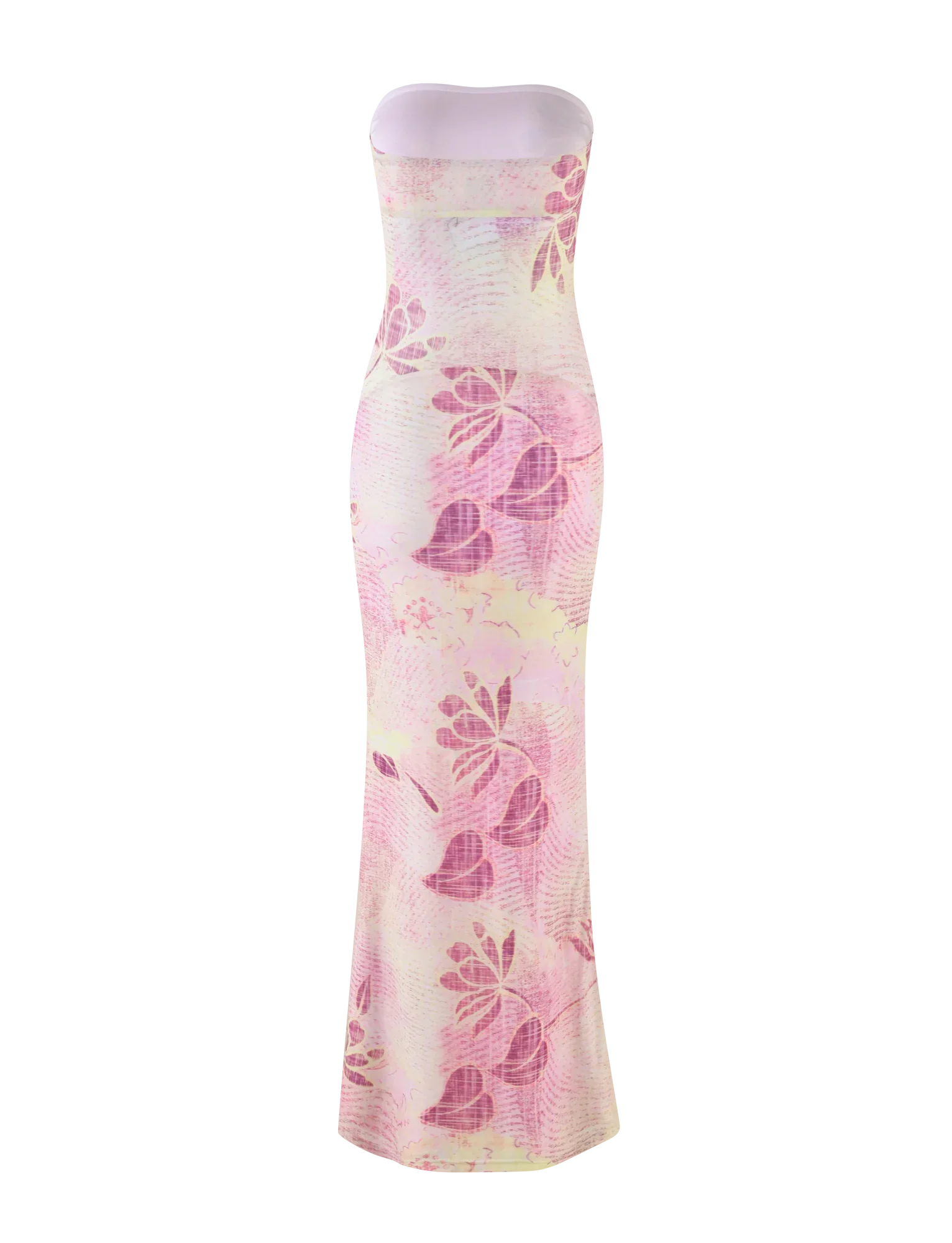 MORGAN MESH DRESS GRUNGE FLORAL MAGENTA
