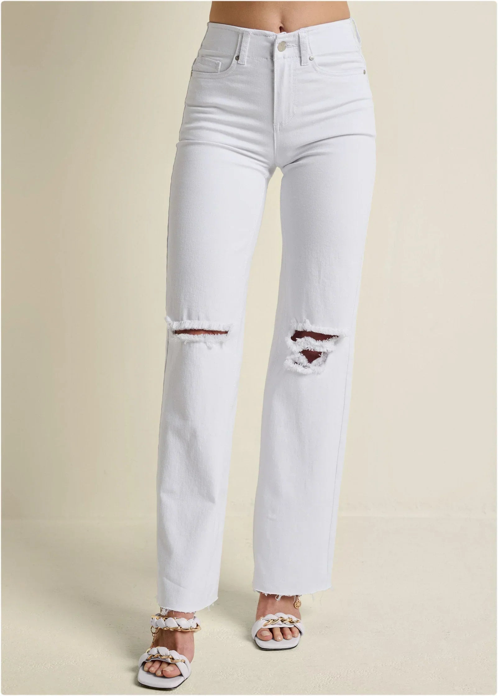 Laura Crop Wide Leg Jean White Denim