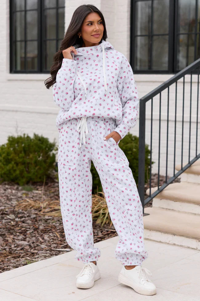 Jolie Pink Floral Sweatpants