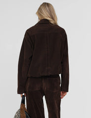 CAMELLIA BOMBER JACKET CHOCOLATE SUEDE