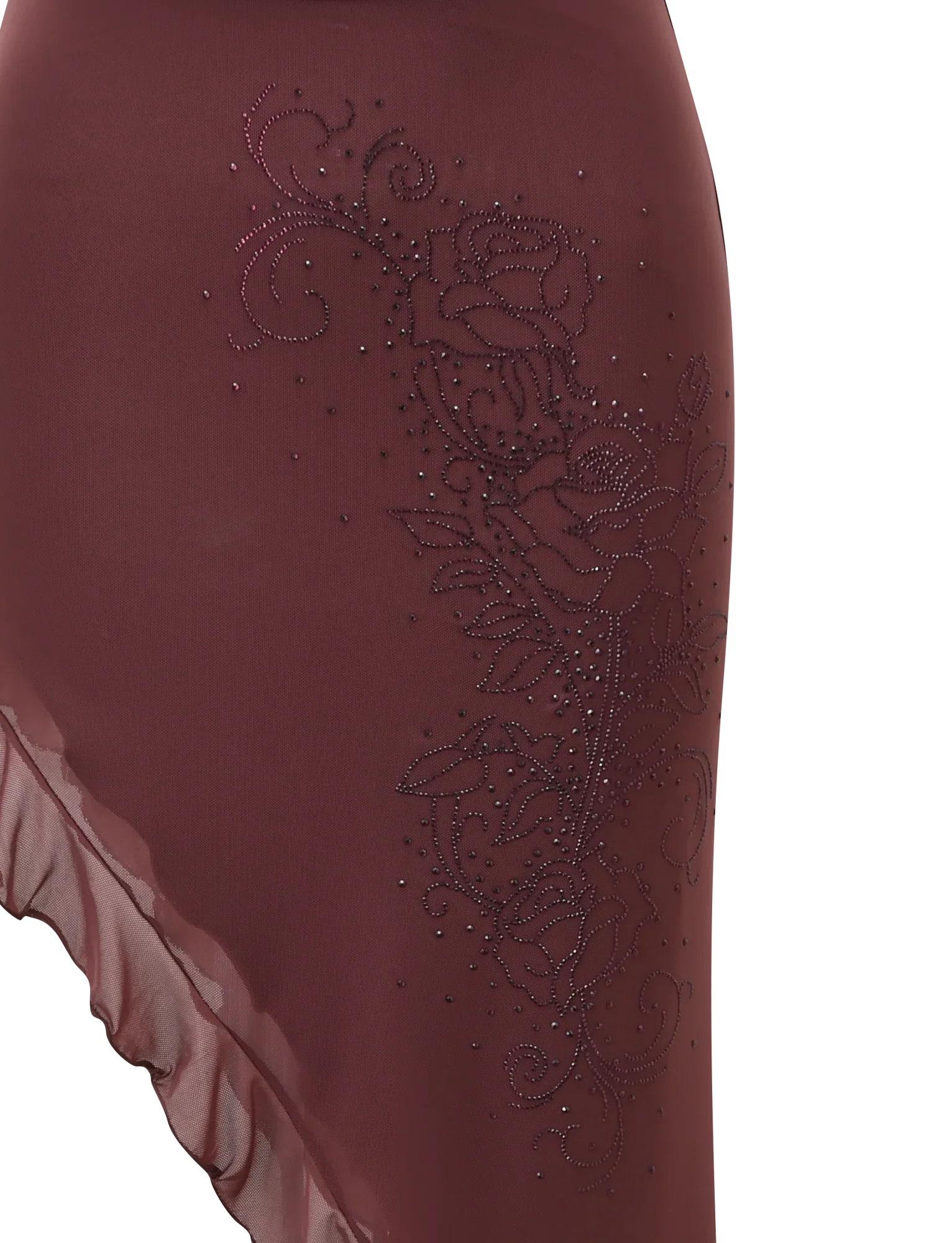 GEORGIE DIAMANTE HI LO SKIRT CHOCOLATE