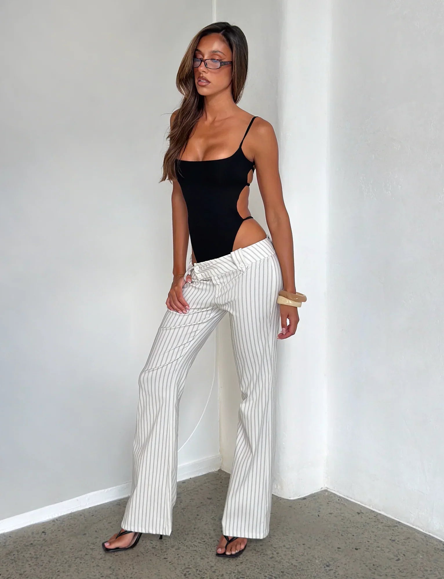 KITTIE PANT IVORY STRIPE