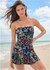 Venice Skirted Swim Dress Midnight Elegance