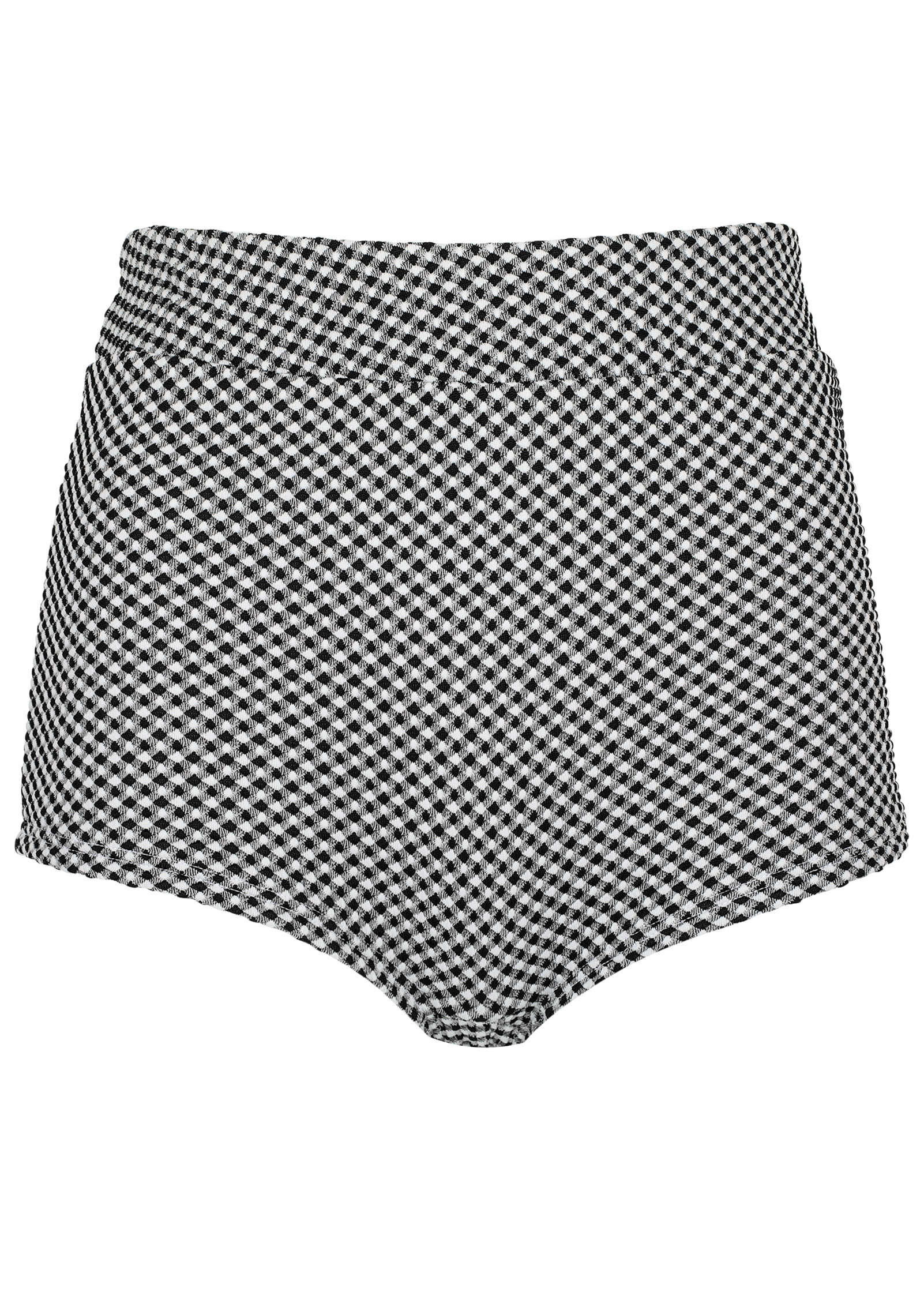 Retro Swim Bikini Short Black White