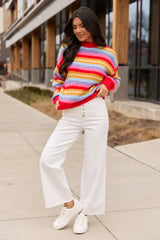 Malia White High Rise Wide Leg Jeans