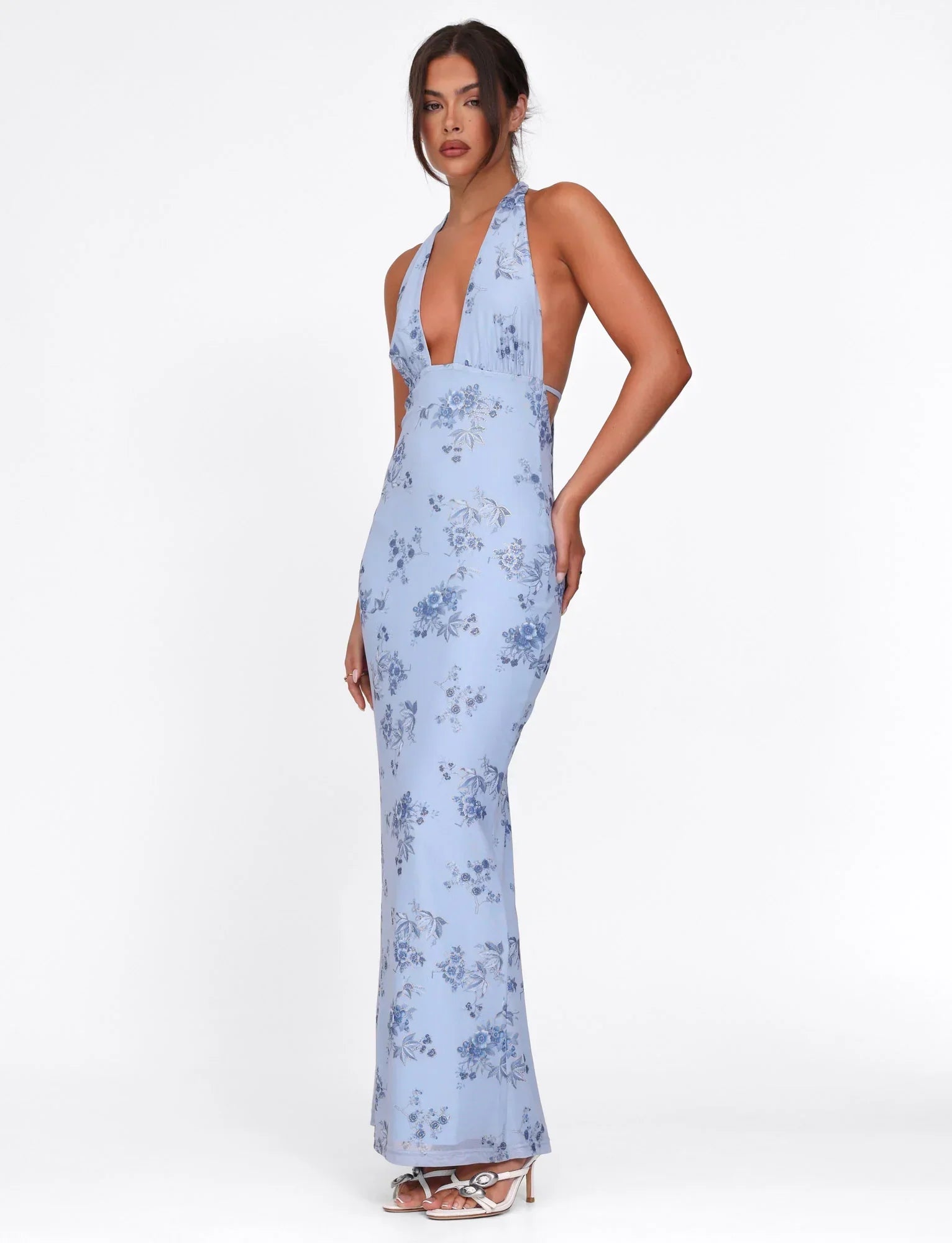 PHAEDRA MAXI DRESS BLUE FLORAL BLUE FLORAL