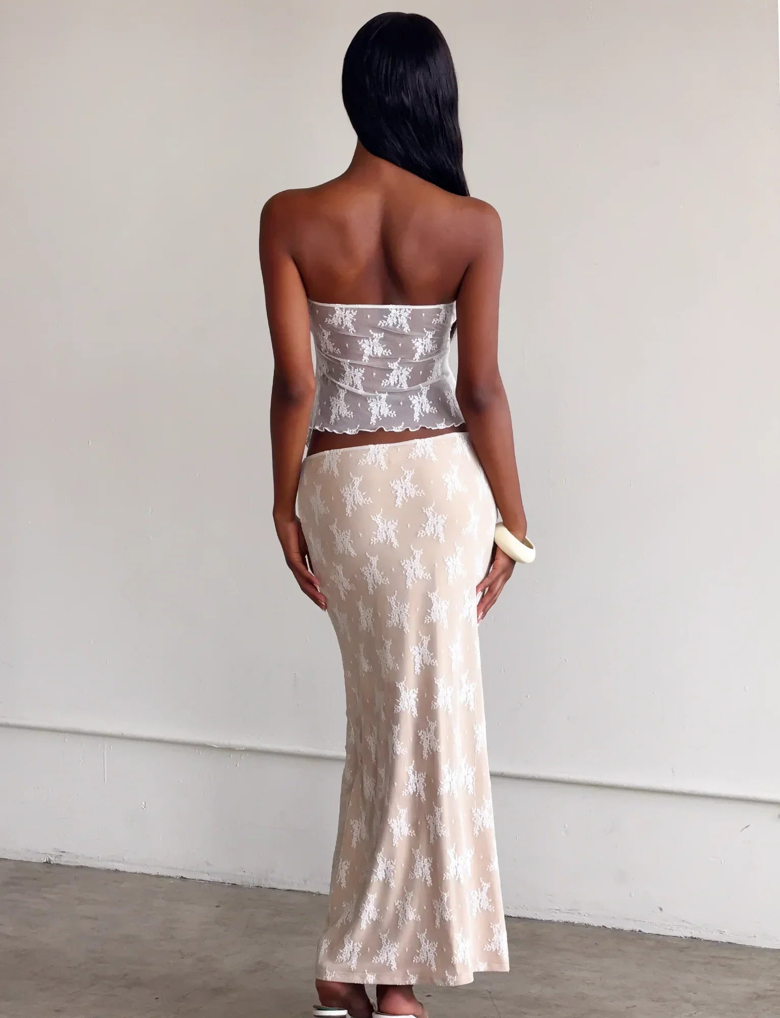 KAROLINA SKIRT WHITE WHITE LACE