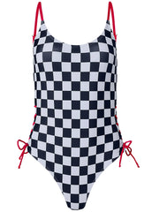 Side Grommet Tie One Piece Checkmate