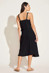 Tallows Blousy Crop Top Black EcoLinen