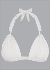 Goddess Push Up Halter Top Pearl White
