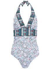 Athens One Piece Swimsuit Lotus Flowers