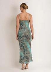 Abstract Leopard Maxi Dress Brown Sage Animal