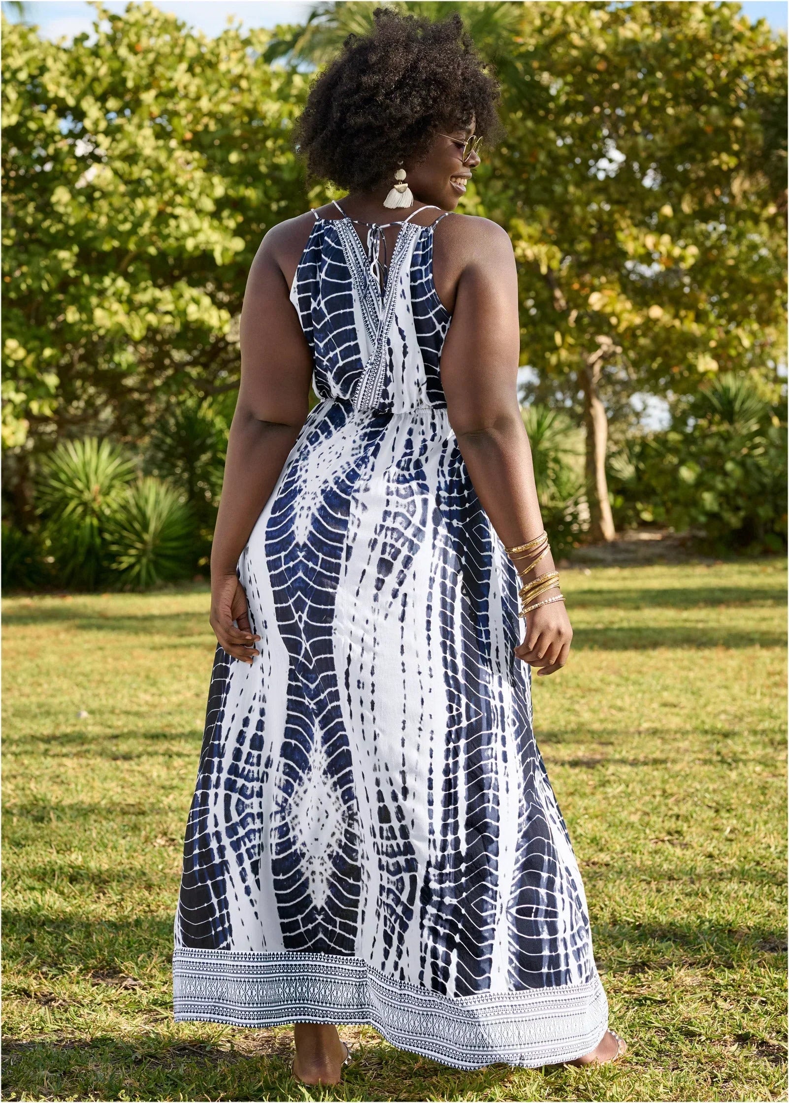 Maxi Cover Up Dress Blue Tie Dye