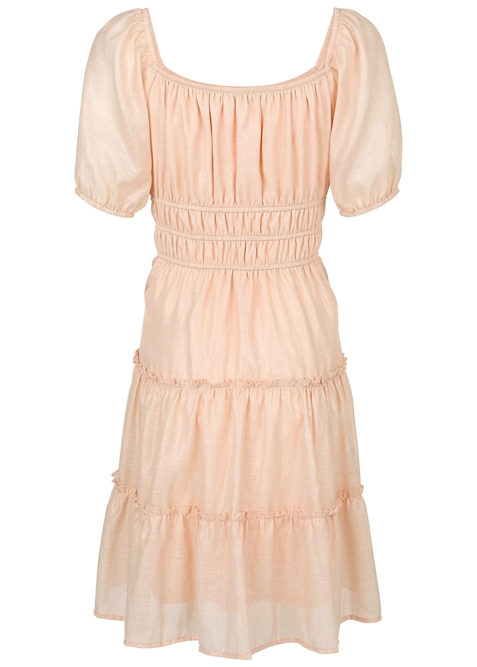 Tiered A Line Dress Pink