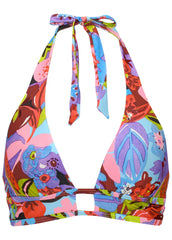St Thomas Halter Bikini Top Strawberry Floral