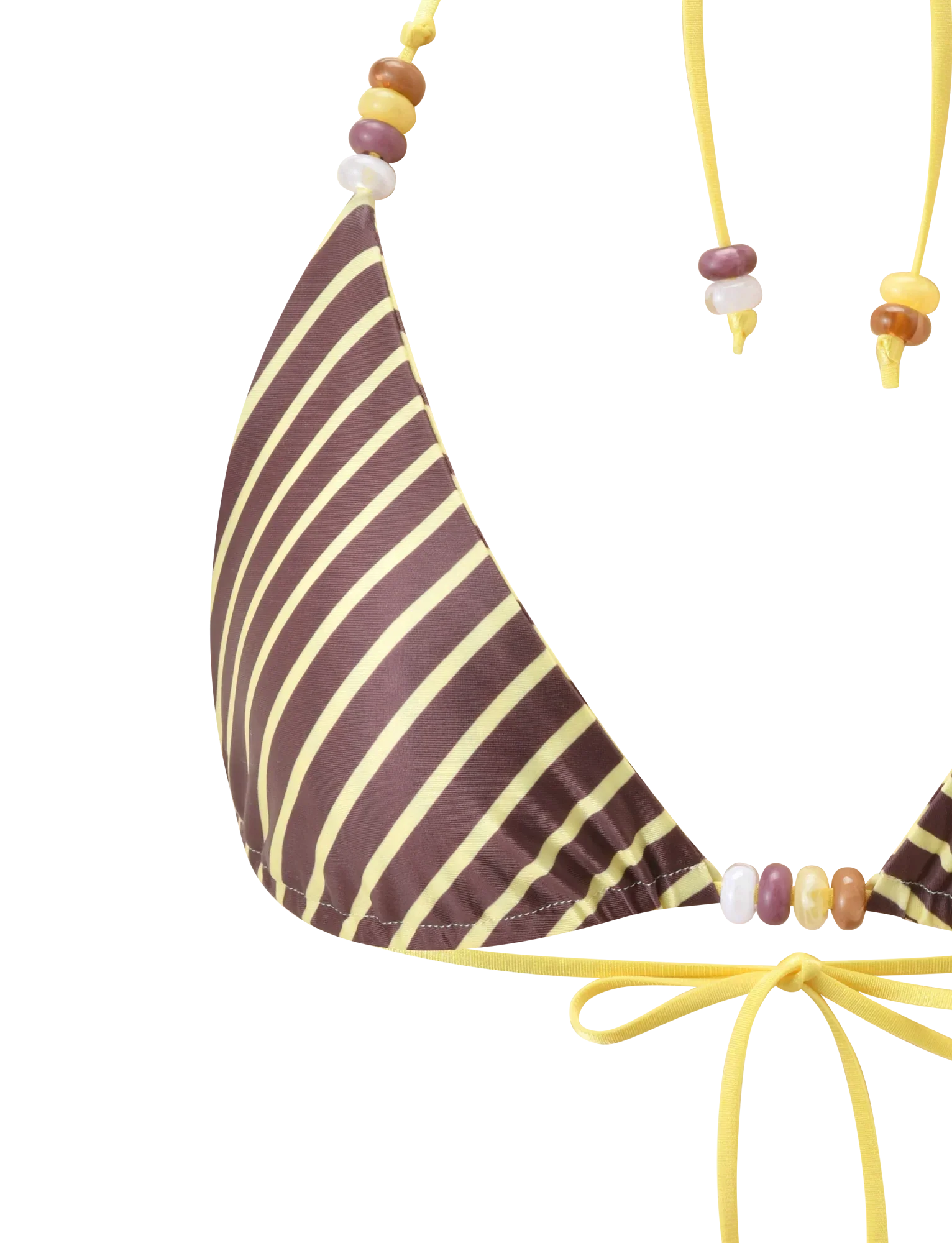 FINLEA REVERSIBLE BIKINI TOP BROWN AND YELLOW STRIPE