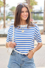 Beach Breeze Blue Striped Tee