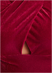 Stretch Velvet Cutout Dress Haute Red