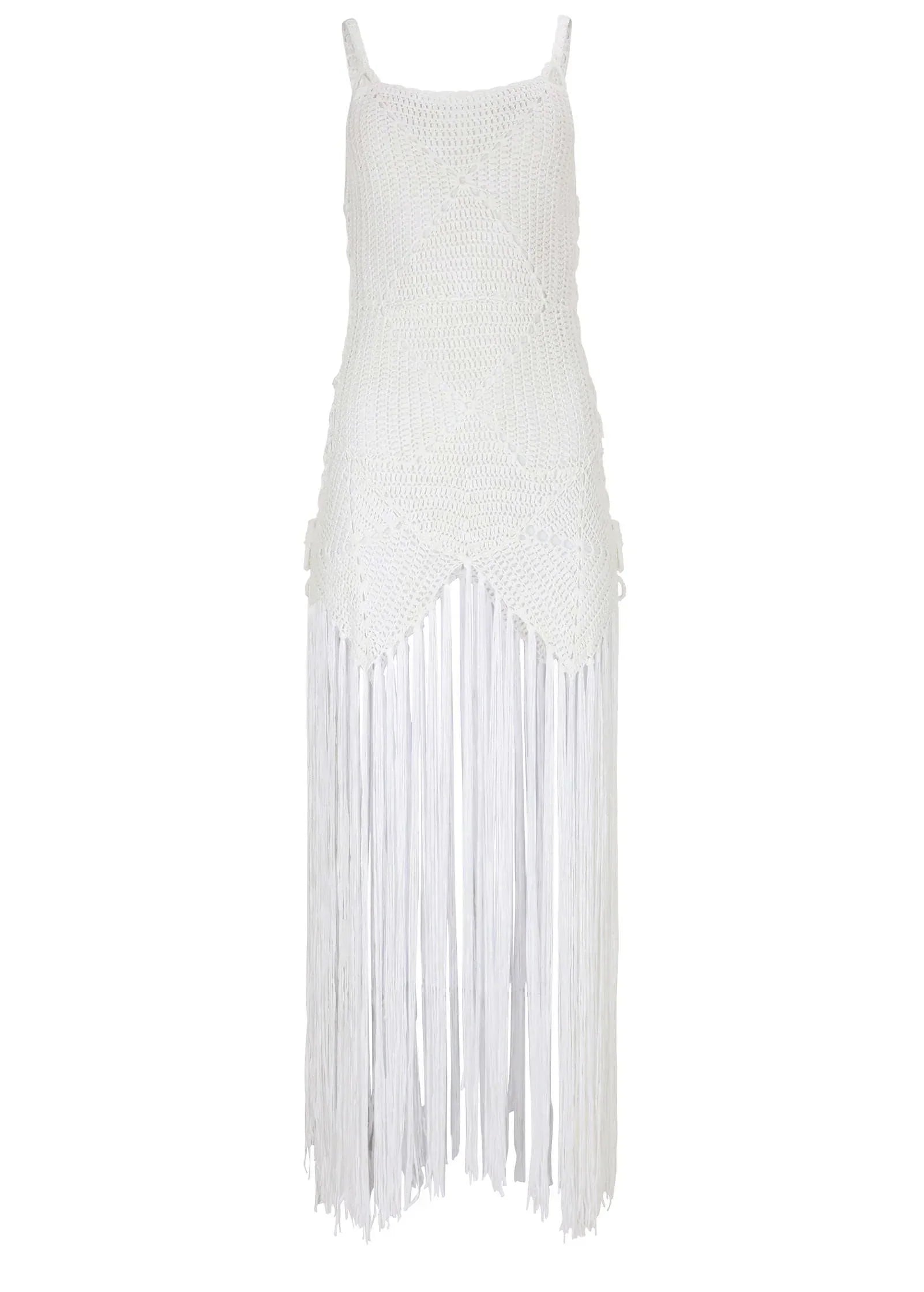 Crochet Cover Up Dress White