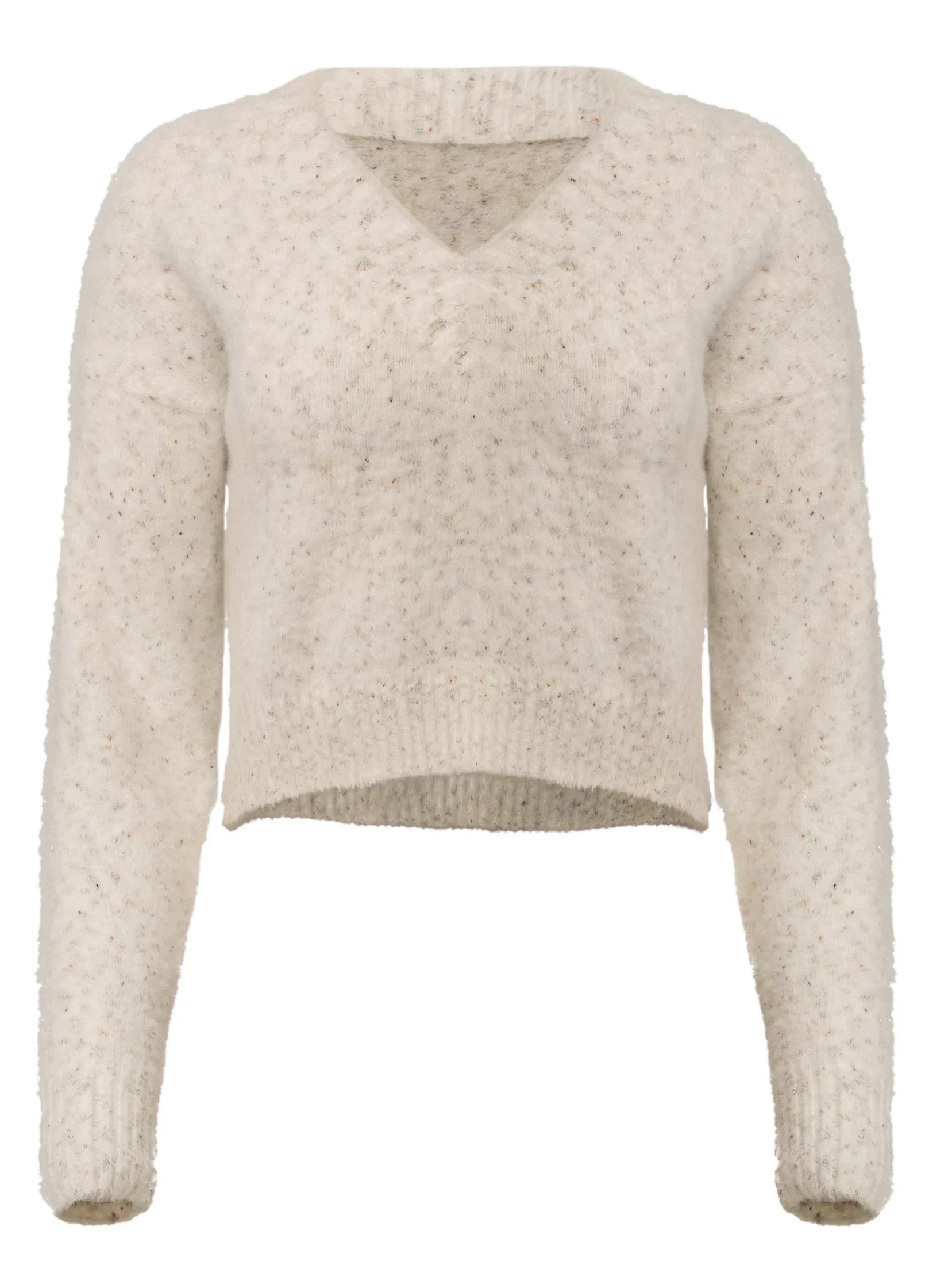 V Neck Sweater White Multi