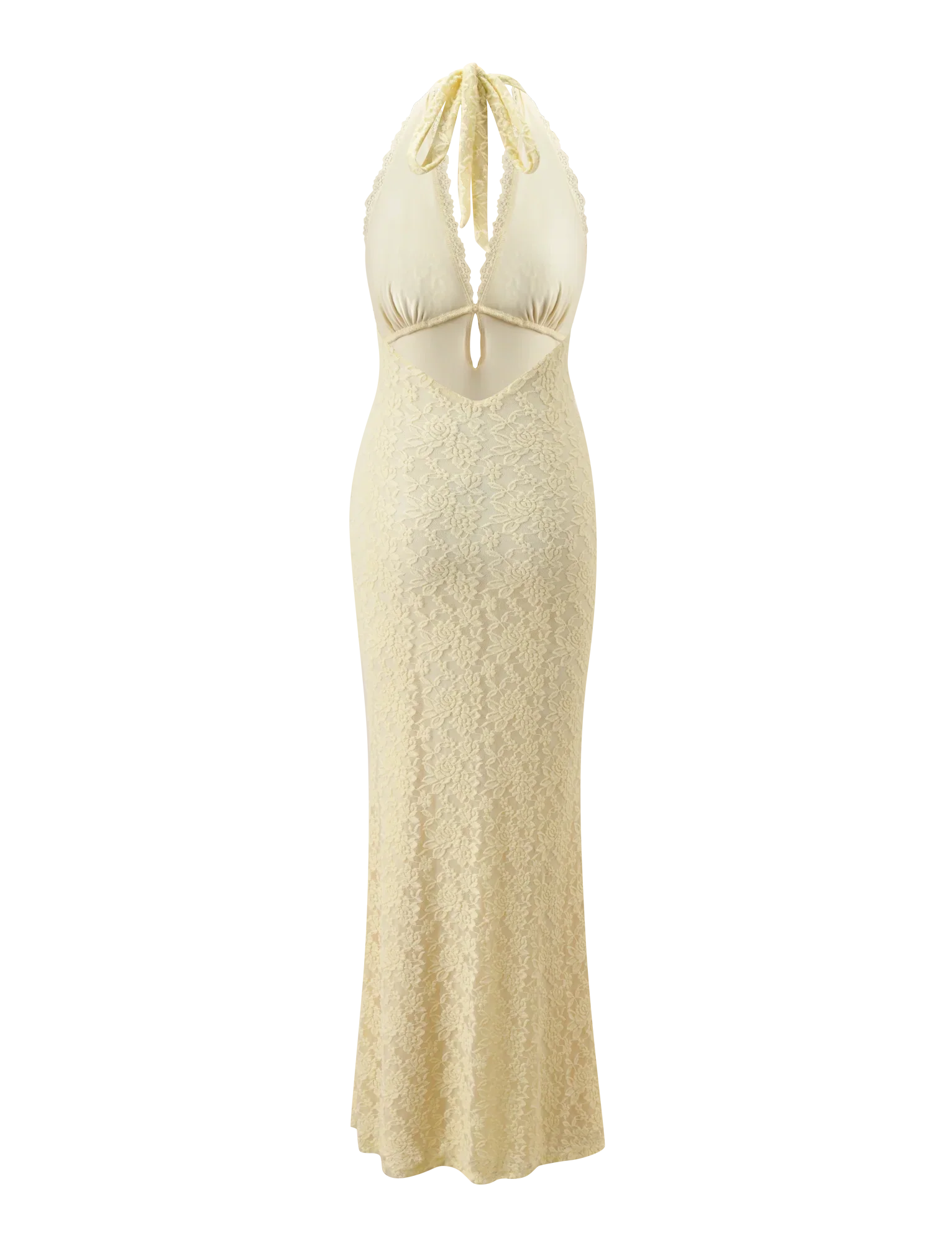 MAVEN LACE MAXI DRESS PASTEL YELLOW