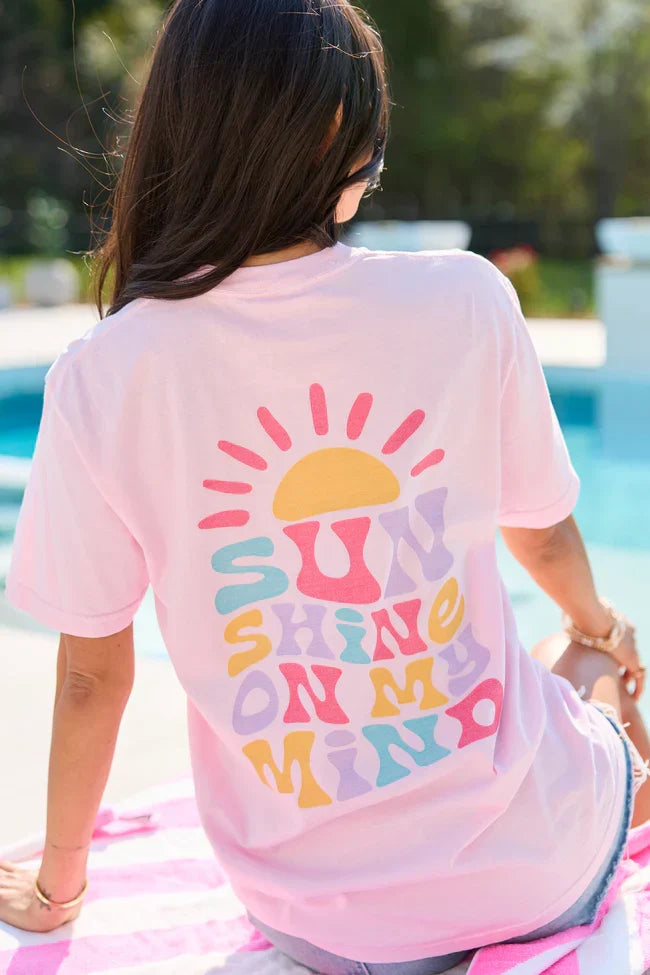 Sunshine On My Mind Light Pink Graphic Tee