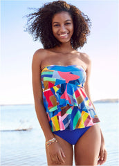Ruffle Bandeau Tankini Top Living Art