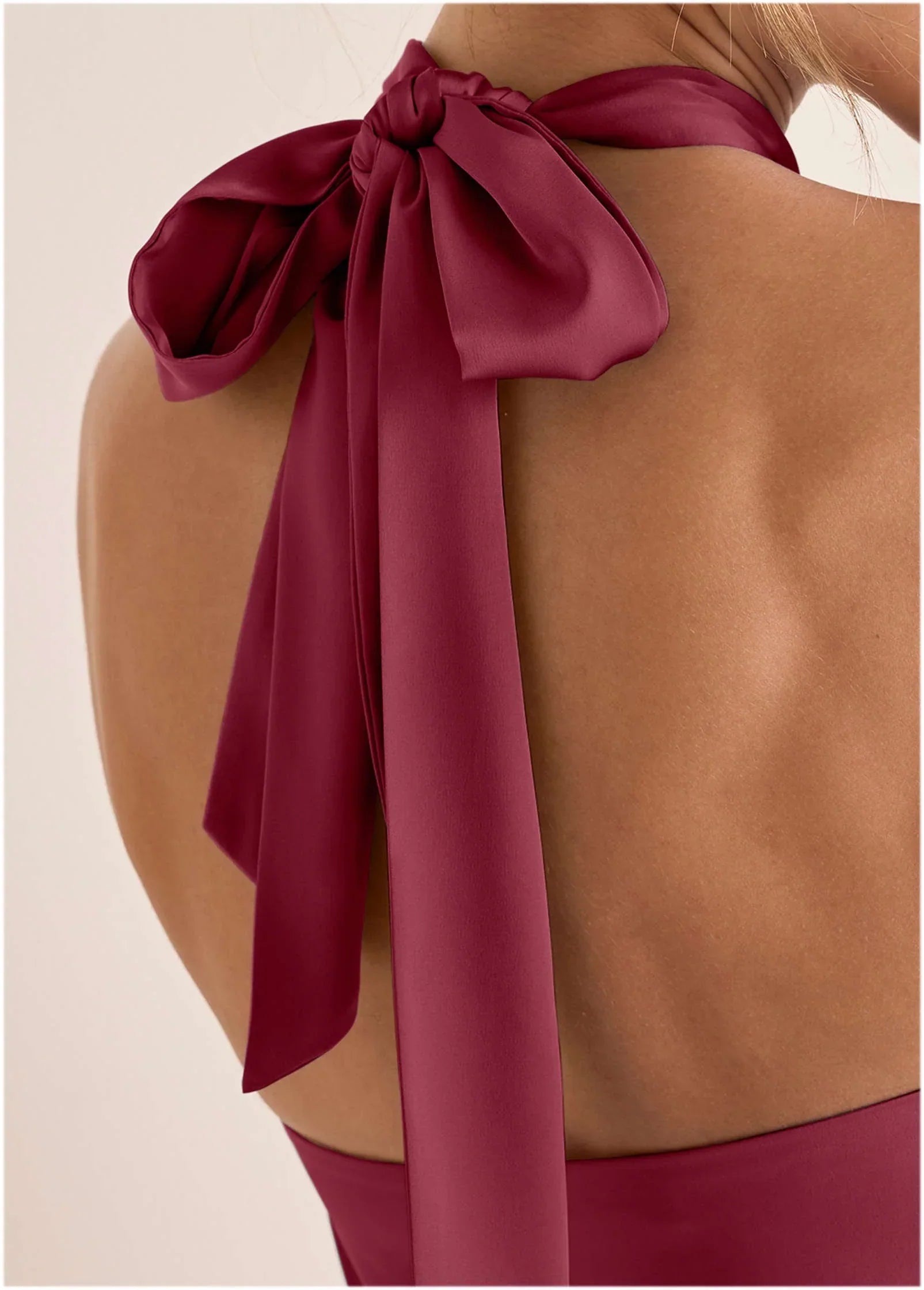 Halter Mini Dress Dark Red
