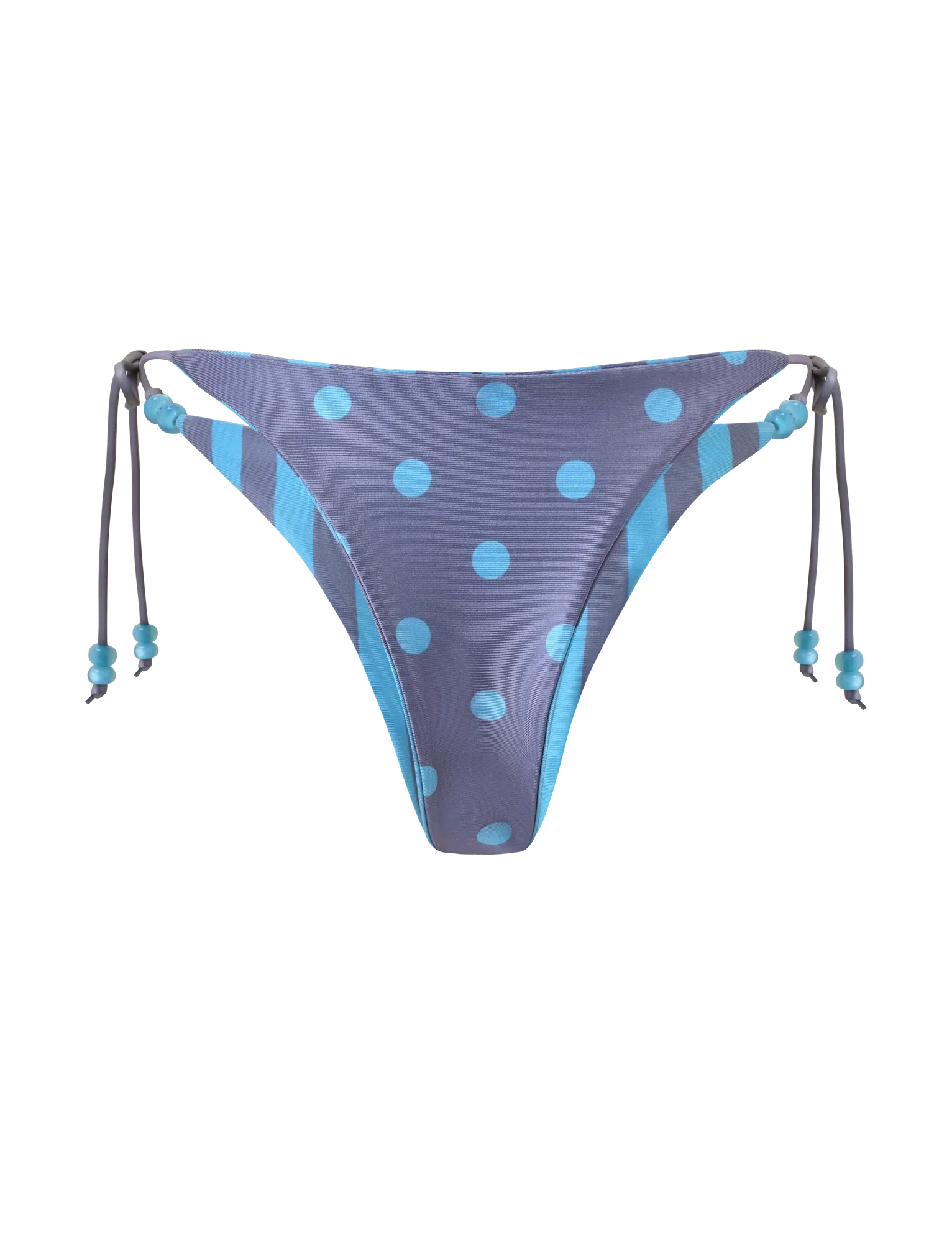 FINLEA REVERSIBLE BIKINI BOTTOM BLUE GREY DOT AND STRIPE