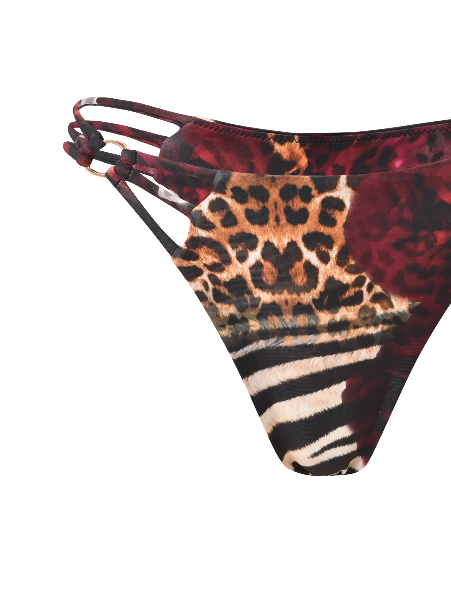 SHARLI BIKINI BOTTOM MIXED ANIMAL PRINT
