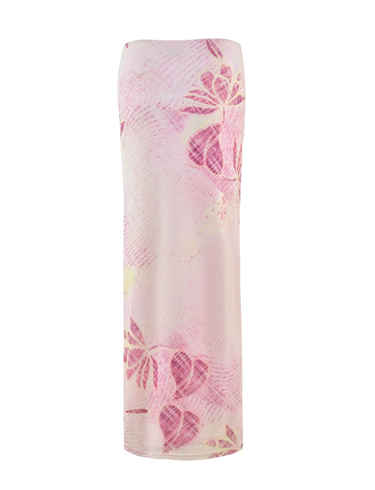 DALILA MIDI SKIRT GRUNGE FLORAL MAGENTA