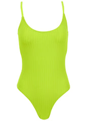 Superrib Tie Back One Piece Lime