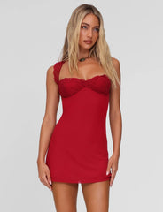 NYOMI MINI DRESS RED RED