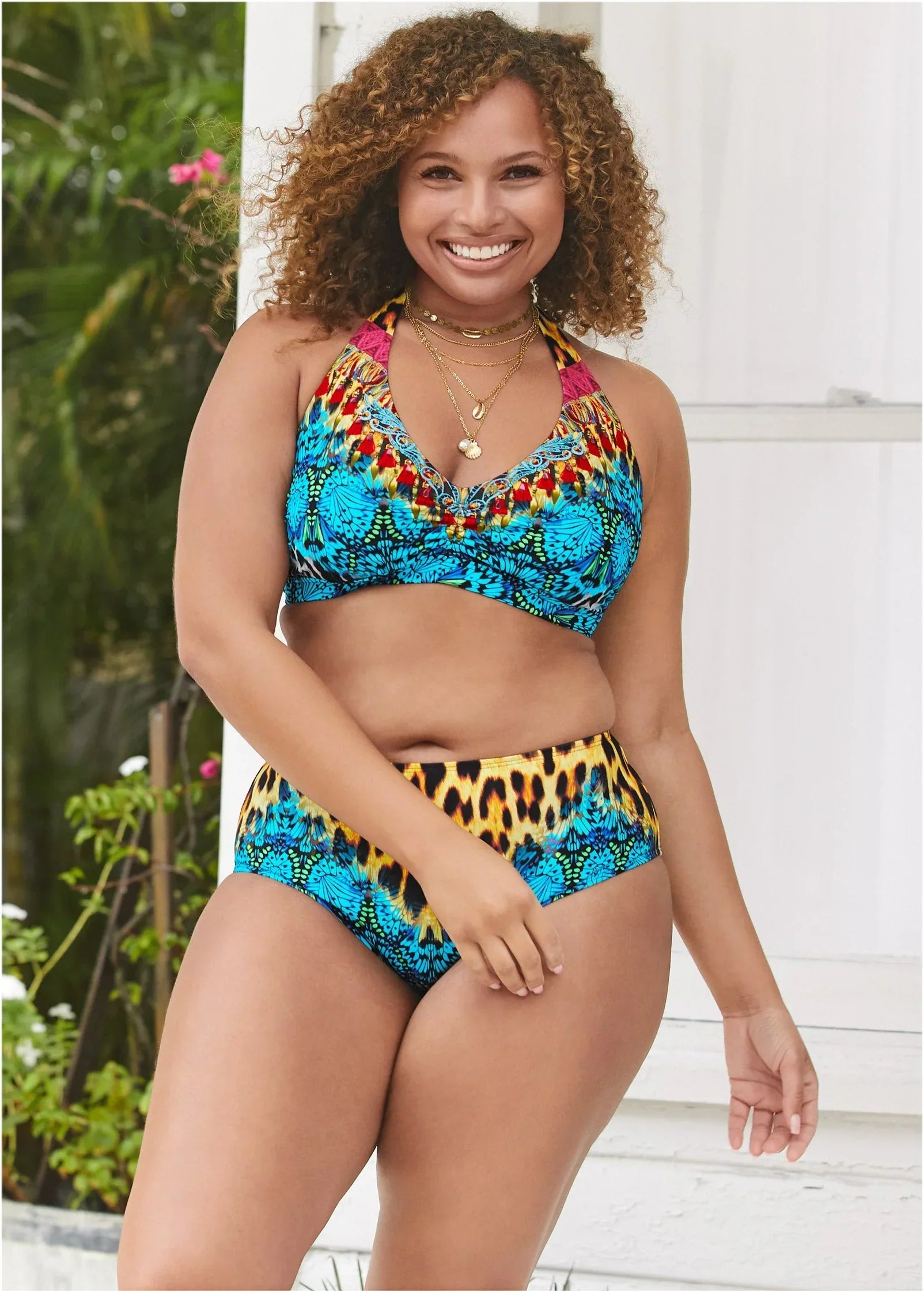 High Waist Bikini Bottom Jungle Party