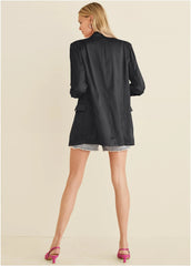 Double Breasted Blazer Jet Black