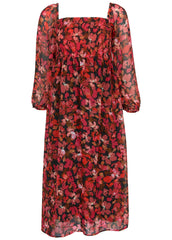 Smocked Midi Dress Autumn Petals
