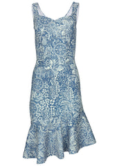 Ruffle Trim Detail Dress Denim Anglaise Paisley